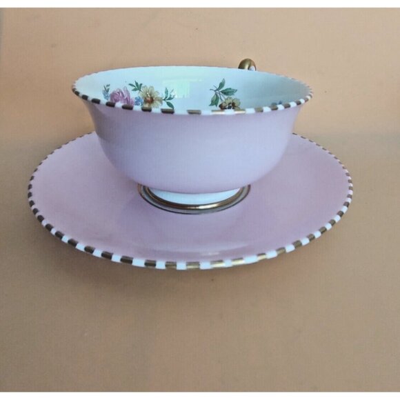 Vintage Pink Royal Chelsea Widemouth Tea Cup and saucer Pat.# 1699 1960's - Picture 8 of 11